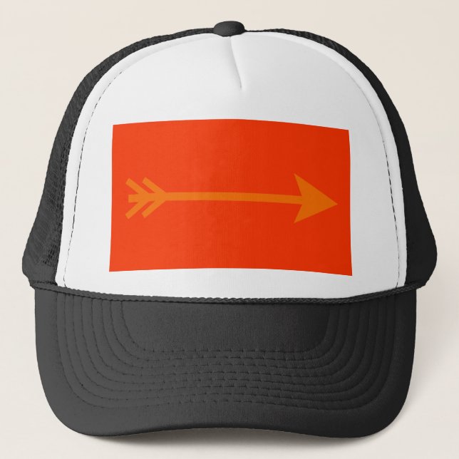 Arrow Orange Straight The MUSEUM Zazzle Gifts Trucker Hat (Front)