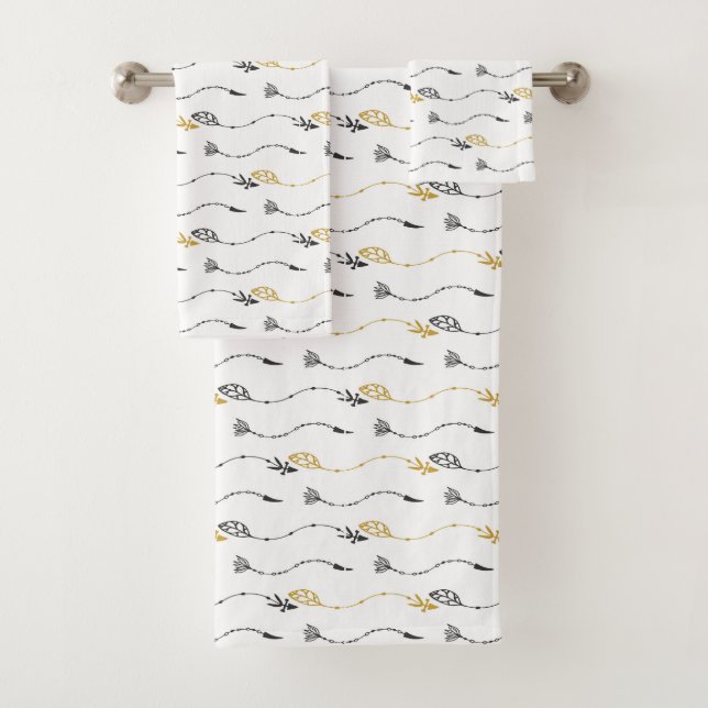 Arrow Pattern Bath Towel Set (Insitu)