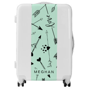 Arrow Pattern Love Script Personalized Luggage