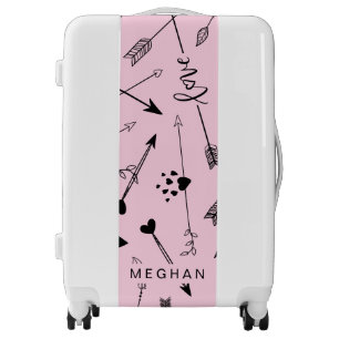 Arrow Pattern Love Script Personalized Luggage
