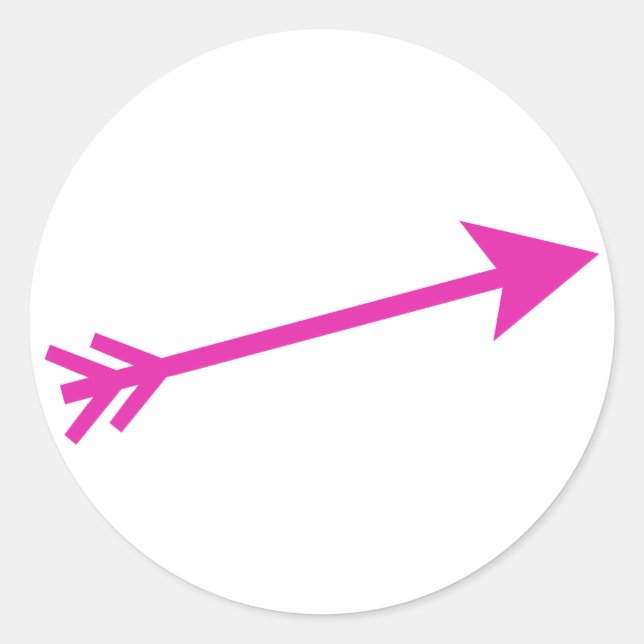 Arrow Pink 15deg The MUSEUM Zazzle Gifts Classic Round Sticker (Front)