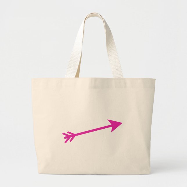 Arrow Pink 15deg The MUSEUM Zazzle Gifts Large Tote Bag (Front)