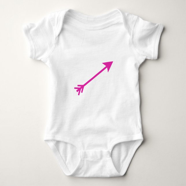 Arrow Pink 35deg The MUSEUM Zazzle Gifts Baby Bodysuit (Front)