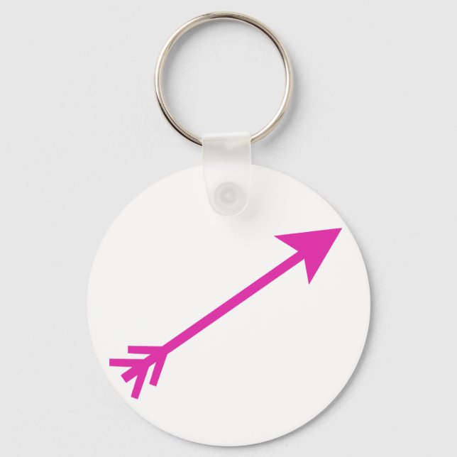 Arrow Pink 35deg The MUSEUM Zazzle Gifts Keychain (Front)