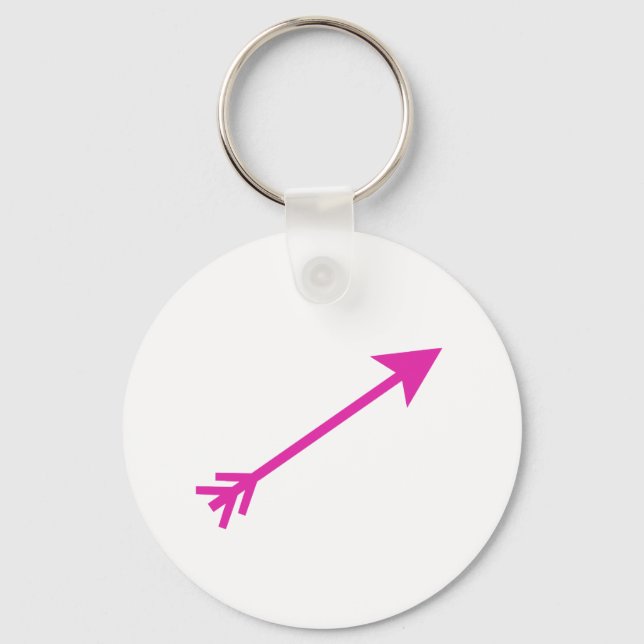 Arrow Pink 35deg The MUSEUM Zazzle Gifts Keychain (Front)