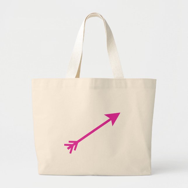 Arrow Pink 35deg The MUSEUM Zazzle Gifts Large Tote Bag (Front)