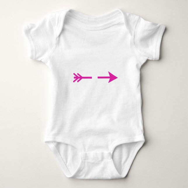 Arrow Pink Broken The MUSEUM Zazzle Gifts Baby Bodysuit (Front)