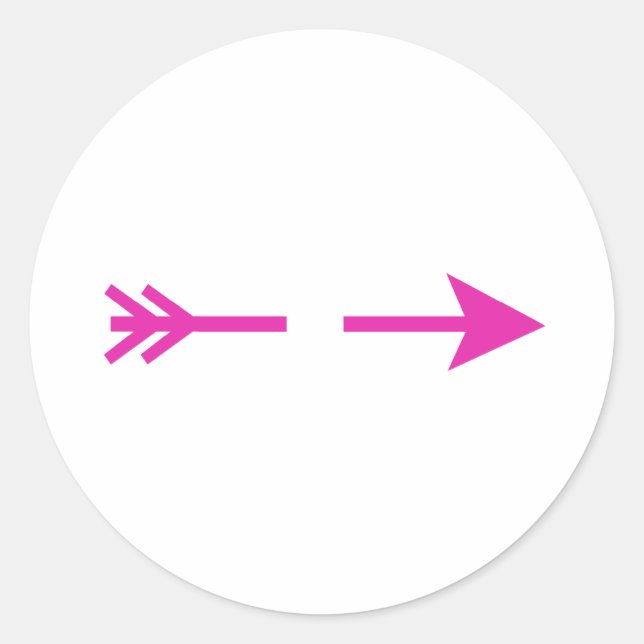 Arrow Pink Broken The MUSEUM Zazzle Gifts Classic Round Sticker (Front)