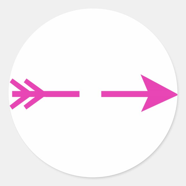 Arrow Pink Broken The MUSEUM Zazzle Gifts Classic Round Sticker (Front)