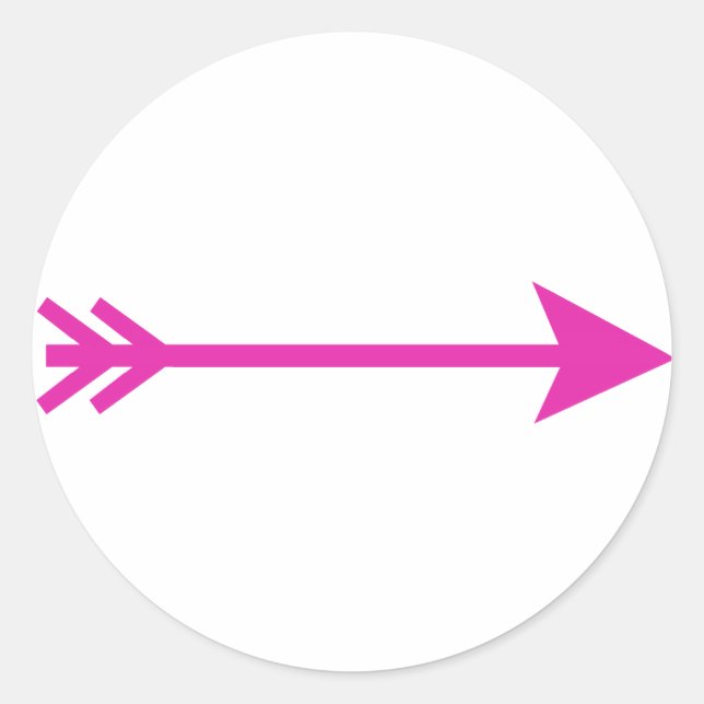 Arrow Pink Straight The MUSEUM Zazzle Gifts Classic Round Sticker (Front)