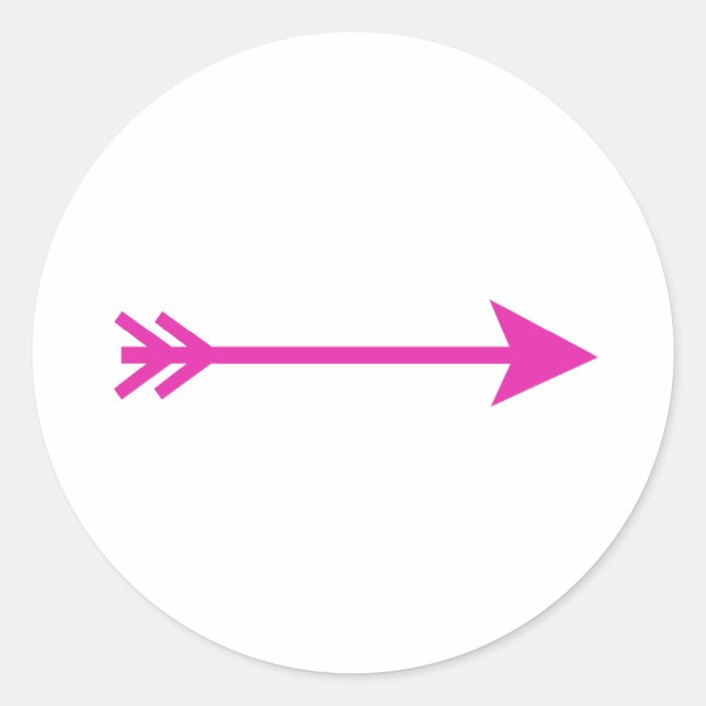 Arrow Pink Straight The MUSEUM Zazzle Gifts Classic Round Sticker (Front)