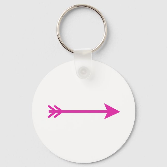 Arrow Pink Straight The MUSEUM Zazzle Gifts Keychain (Front)