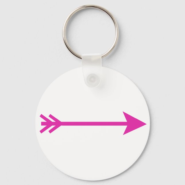 Arrow Pink Straight The MUSEUM Zazzle Gifts Keychain (Front)