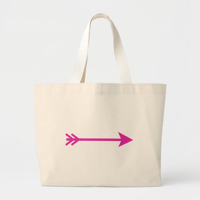 Arrow Pink Straight The MUSEUM Zazzle Gifts Large Tote Bag (Front)