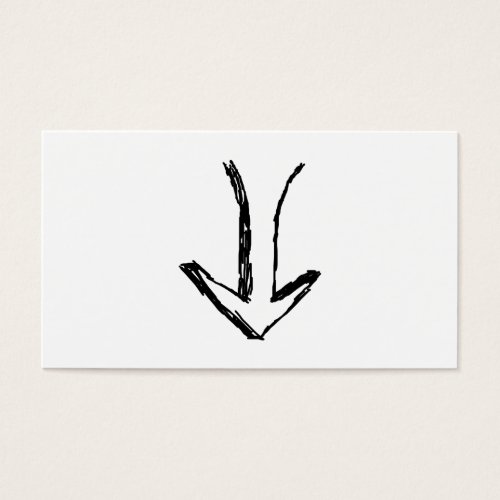 Arrow Pointing Down. Black and White. Business Card Template