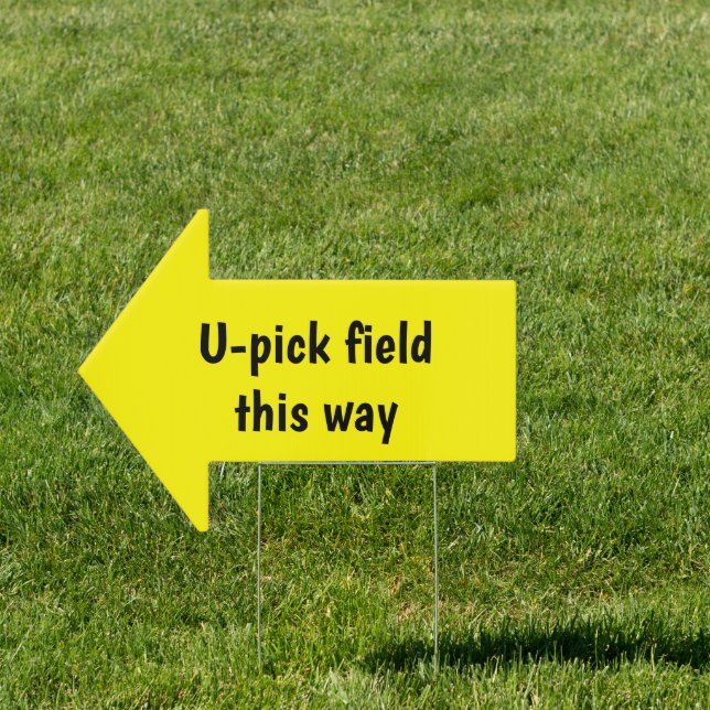 Arrow pointing lawn farm or field in-ground sign (Insitu)