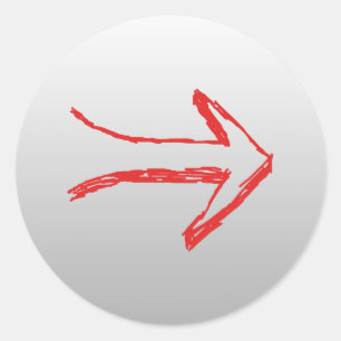 Arrow Pointing Right. On Gray. Classic Round Sticker