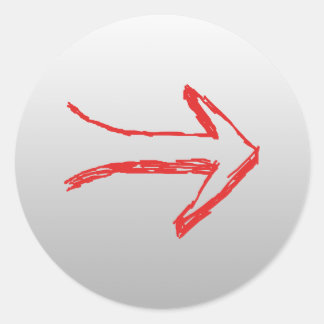Arrow Pointing Right. On Gray. Classic Round Sticker