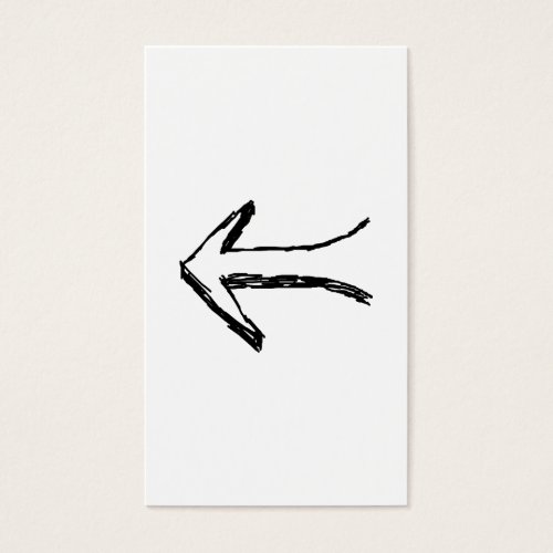 Arrow Pointing to the Left. Black. Business Card Template