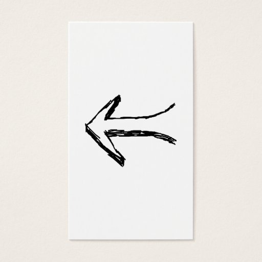 Customizable Arrow Pointing to the Left. Black. Business Card Template