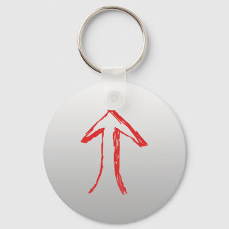 Arrow Pointing Up. On Gray. Keychain