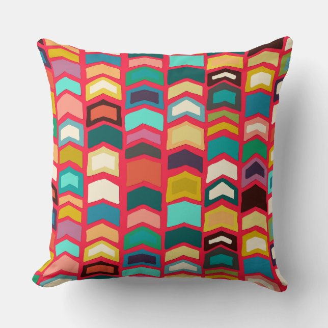 arrow pop red throw pillow (Front)