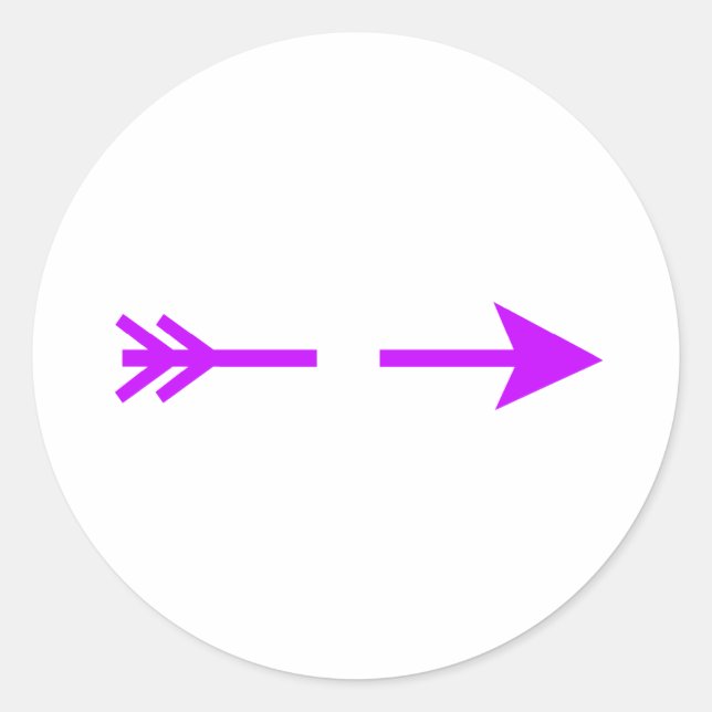 Arrow Purple Lt Broken The MUSEUM Zazzle Gifts Classic Round Sticker (Front)