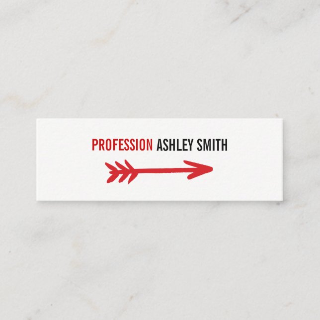 Arrow / Red Mini Business Card (Front)