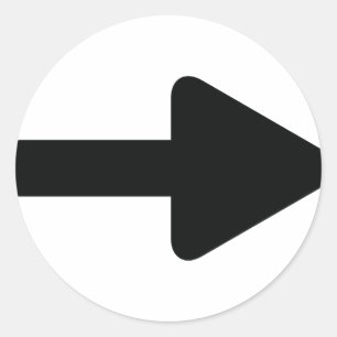 arrow right icon black classic round sticker