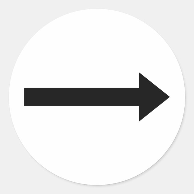 arrow right icon classic round sticker (Front)