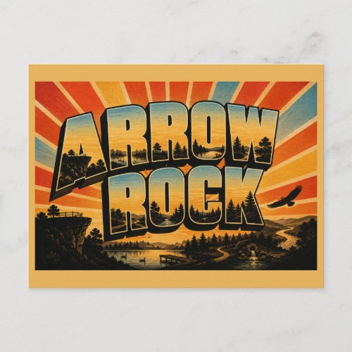 Arrow Rock Missouri River Bluffs Forest Lake Art Postcard