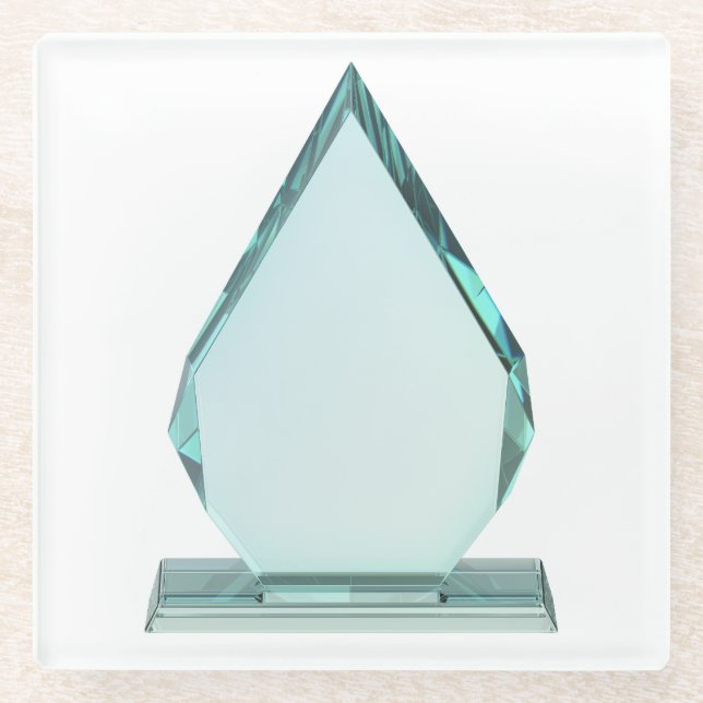 Arrow shaped crystal award glass coaster (Front)