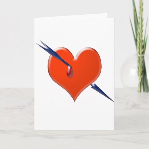 Arrow through the heart holiday card
