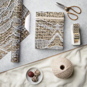 Arrow Town Burlap Wrapping Paper