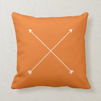 Arrow Tribal Orange Modern Minimal Throw Pillow by DifferentStudios at Zazzle
