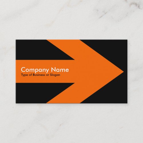 Arrow v3 (Orange) - Black Business Card