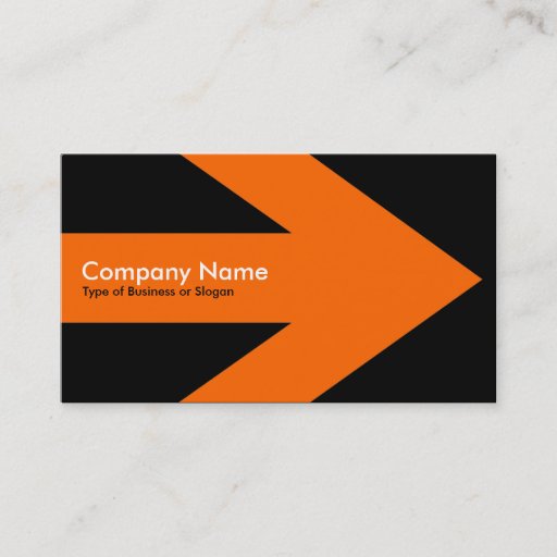 Customizable Arrow v3 (Orange) - Black Business Card