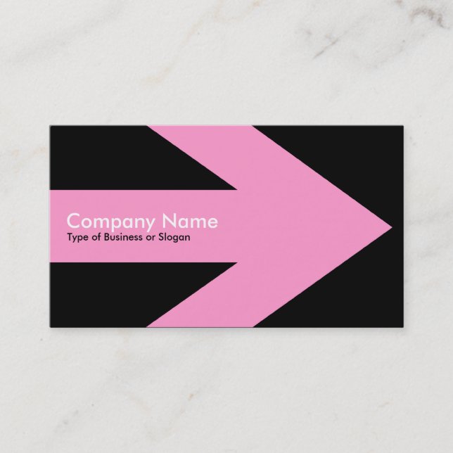 Arrow v3 (Pink) - Black Business Card (Front)