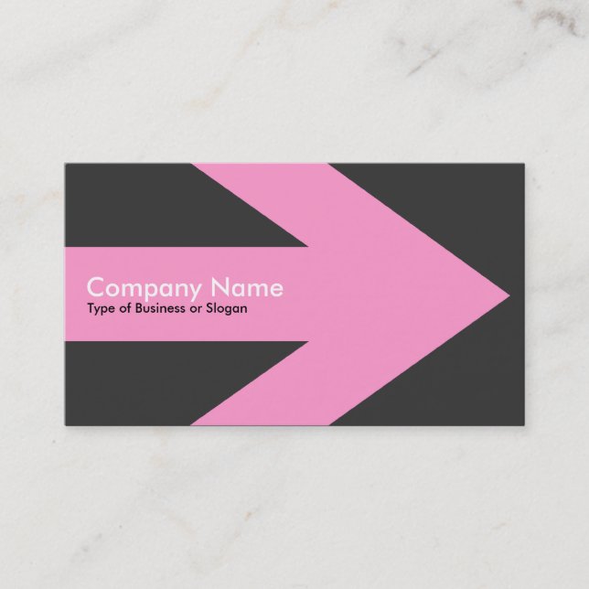 Arrow v3 (Pink) - Dark Gray 333333 Business Card (Front)
