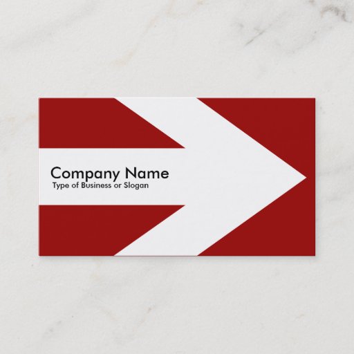 Customizable Arrow v3 (White) - Maroon 990000 Business Card Templates
