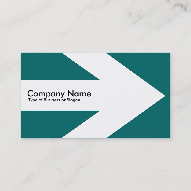 Arrow v3 (White) - Teal Green 006666 Business Card (Front)