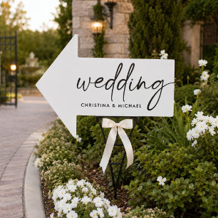 Arrow Wedding Sign Parking Ceremony Reception