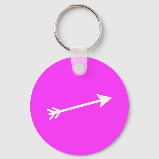 Arrow White 15deg The MUSEUM Zazzle Gifts Keychain (Front)