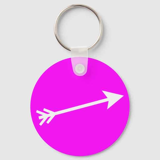 Arrow White 15deg The MUSEUM Zazzle Gifts Keychain (Front)