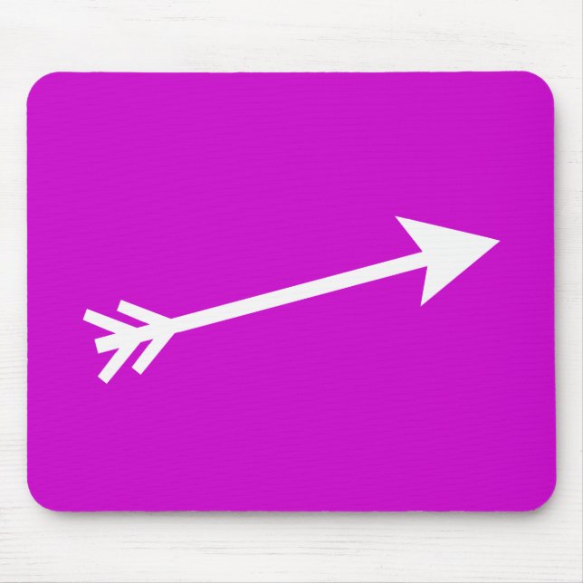 Arrow White 15deg The MUSEUM Zazzle Gifts Mouse Pad (Front)