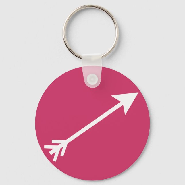 Arrow White 35deg The MUSEUM Zazzle Gifts Keychain (Front)