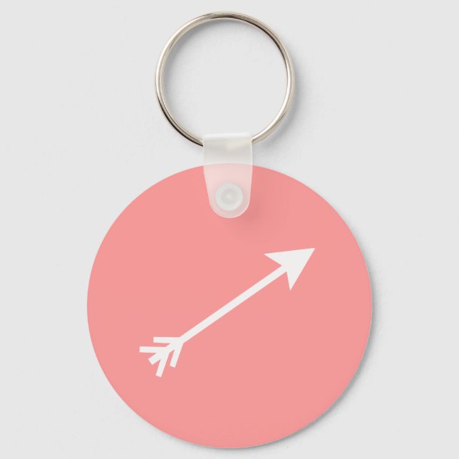 Arrow White 35deg The MUSEUM Zazzle Gifts Keychain (Front)