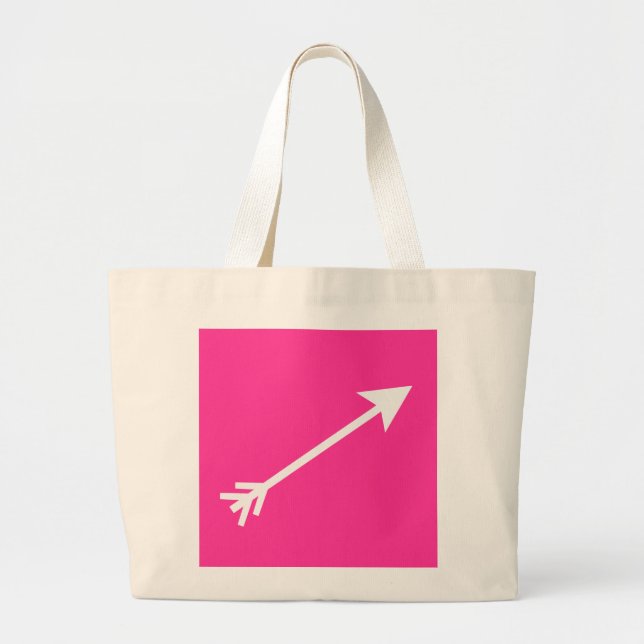 Arrow White 35deg The MUSEUM Zazzle Gifts Large Tote Bag (Front)