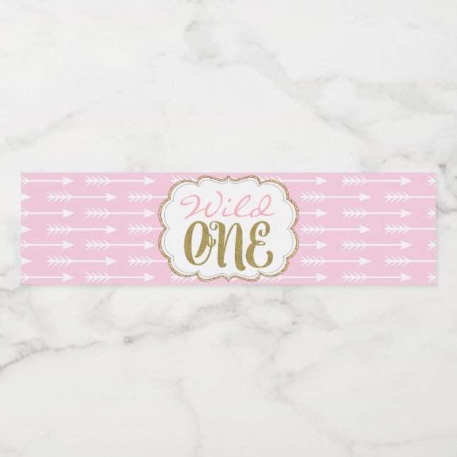 Arrow Wild One 1st Birthday Water Bottle Labels (Single Label)