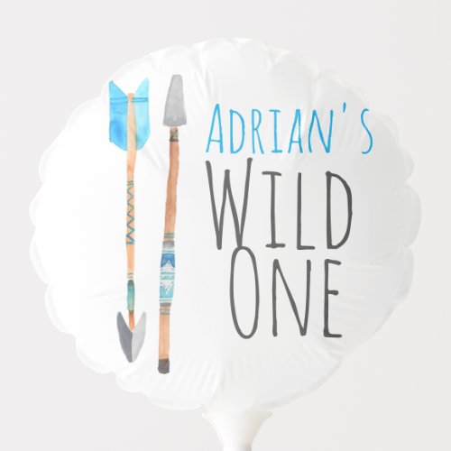 Arrow wild one tribal birthday balloon